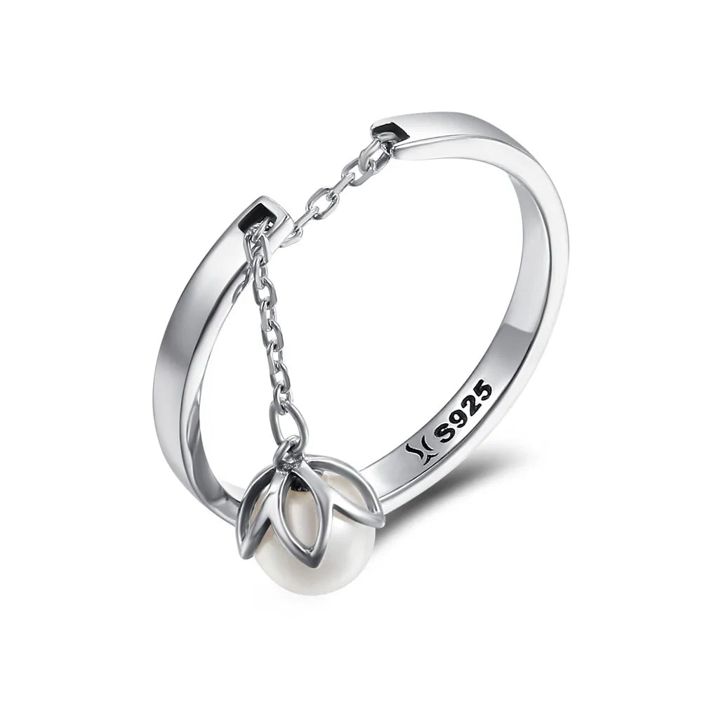 Adjustable Rings - Real 925 Sterling Silver, Stackable, Engagement Zircon Open Size Rings for Women