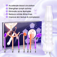 7 in 1 High Frequency Facial Machine Electrotherapy Glass Tube Electrode Wand Beauty Therapy Puffy Acne Spot Wrinkles Remover