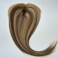 Clip-In Real Human Hair Toppers -  Women's Hair Topper Hairpieces, Brown Hair Toppers/Toupees for Women, Clip-in Hair Extensions