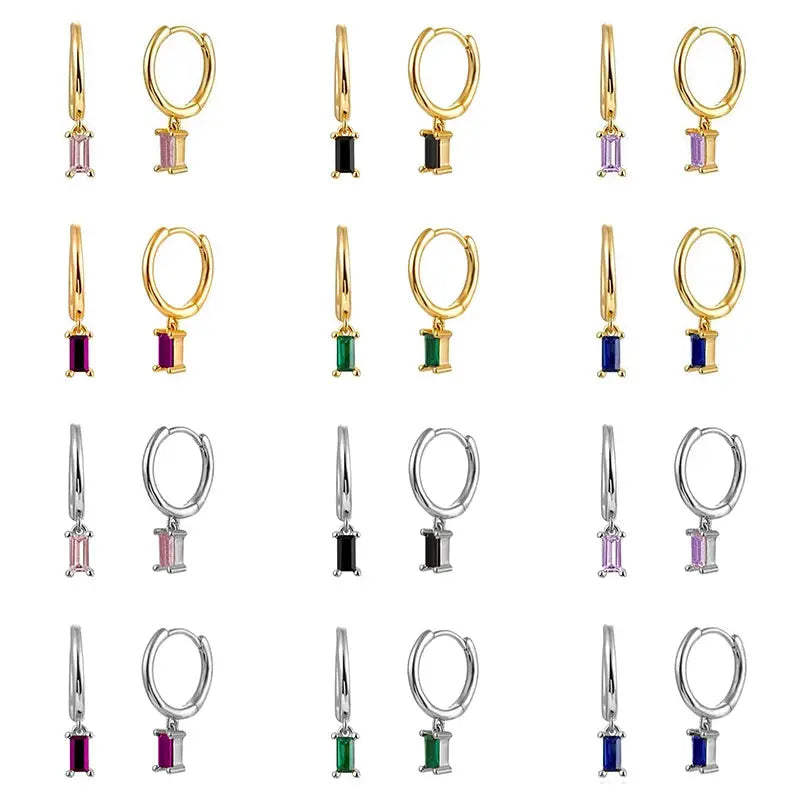 Gold Color Cute Water Drop Earrings For Women & Girls - Zircon Piercing Huggies/Hoop Dangle Earrings-earrings-SWEET T 52