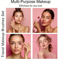 5-Piece Makeup Brush Set with Mirror Compact