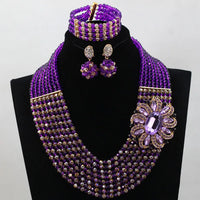 African Beads Jewelry Set Nigerian Wedding African Beads Jewelry Set Crystal African Jewelry Sets  ABJ176