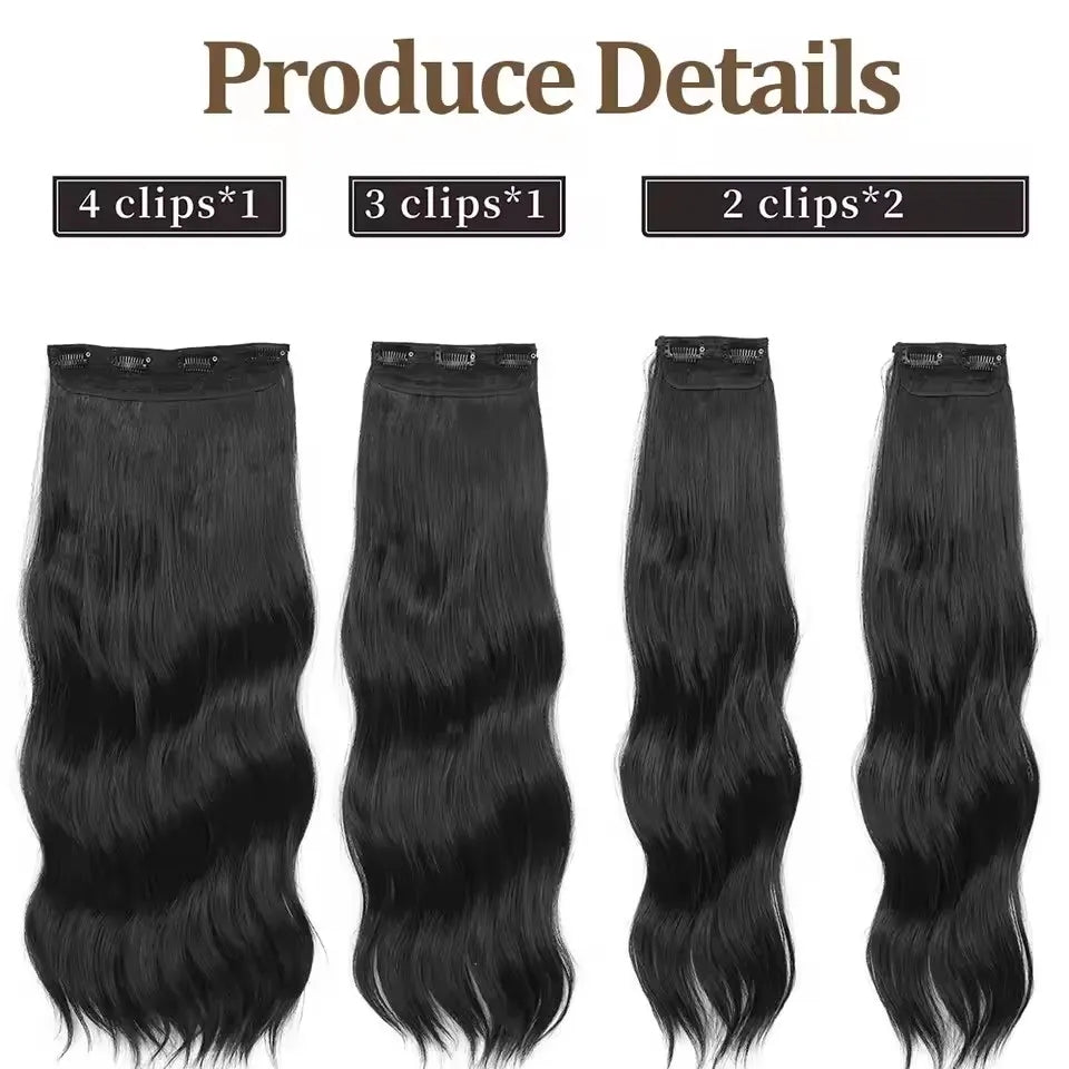 24 Inches 4Pcs/lot 220Grams Bio Synthetic Body Wavy Piano Blond 27/613 Clips In Hair Extensions Natural Heat Resistant Fiber