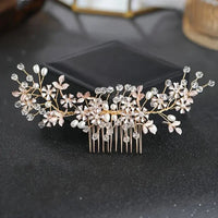 Luxury Crystal Pearl Flower Hair Comb/Headband/Tiara For Women & Girls - Bridal Wedding Hair Accessories/Hair Jewelry-hair accessories-SWEET T 52