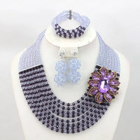 African Beads Jewelry Set Nigerian Wedding African Beads Jewelry Set Crystal African Jewelry Sets  ABJ176