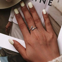 925 Sterling Silver Open Adjustable Rings for Women & Girls. Wedding, Engagement, Anniversary or Gift Rings-ring-SWEET T 52