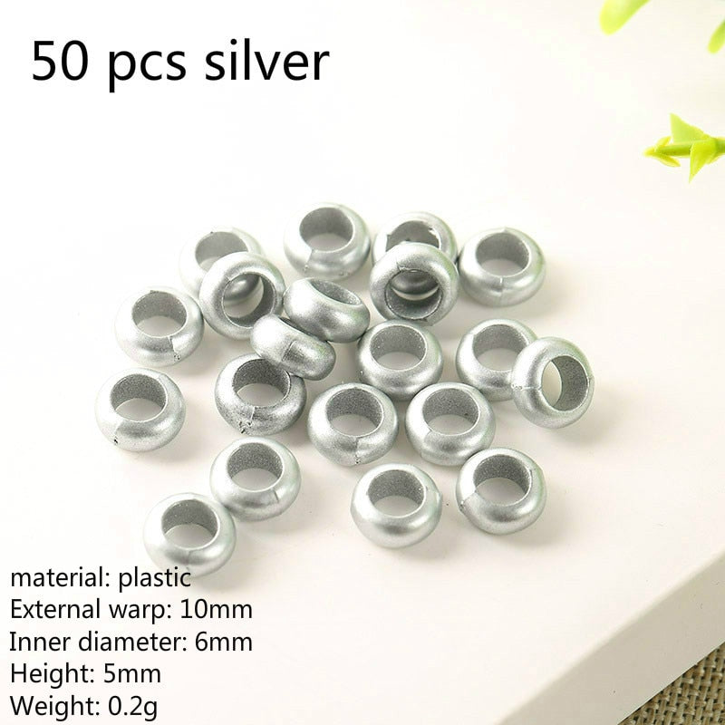 50-200 PCS African Hair Braid Jewelry for Women and Men (Unisex) - Rings, Tubes, Charms