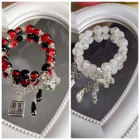 2024 New Trendy Red Beaded Chain Bracelet for Women Simple Hollow Butterfly Pendant Bracelets Jewelry Gifts Accessories Sweet T 52