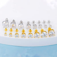 Moissanite Stud Earrings, Marked 925 Sterling Silver