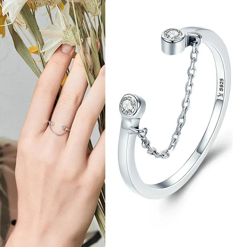 925 Sterling Silver Open Adjustable Rings for Women & Girls. Wedding, Engagement, Anniversary or Gift Rings-ring-SWEET T 52