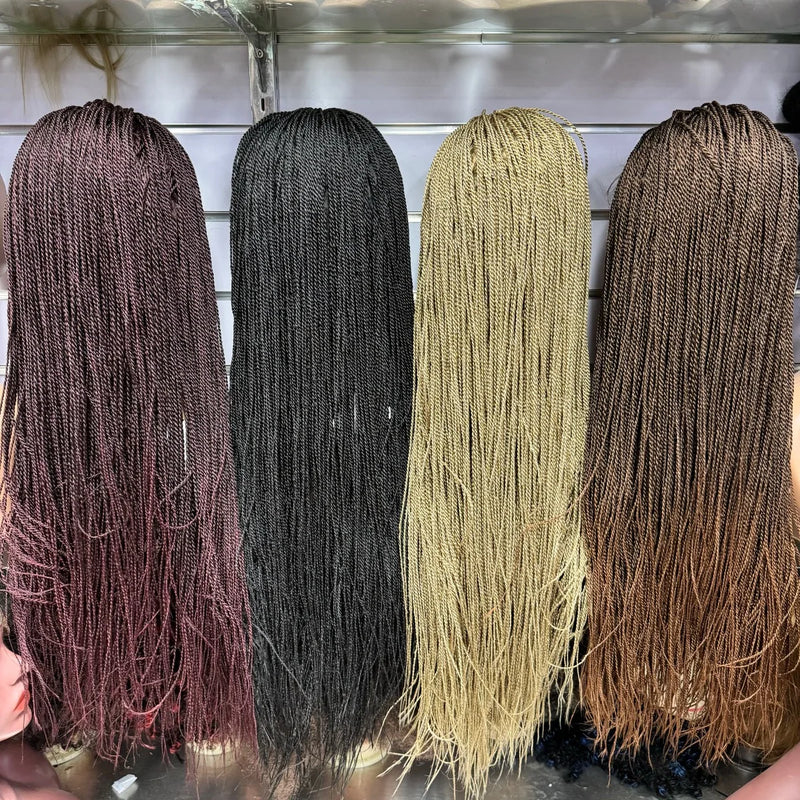 Twist Braided Wigs, Knotless Synthetic Lace Front Wigs, 28'' Long Straight Hair for Women & Girls. Heat Resistant