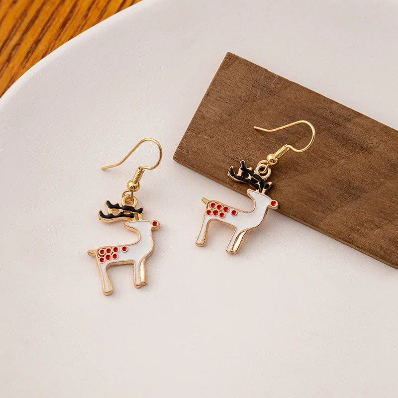 Vintage Metal Christmas Tree Dangle Earrings for Women - Fashion Socks, Santa Claus, Snowflake Drop Earrings