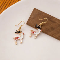 Vintage Metal Christmas Tree Dangle Earrings for Women - Fashion Socks, Santa Claus, Snowflake Drop Earrings