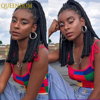 10 Inch Synthetic Short Bob Braided Wigs, Faux Locs, Full Lace with Baby Hair, Cornrow Knotless for Women