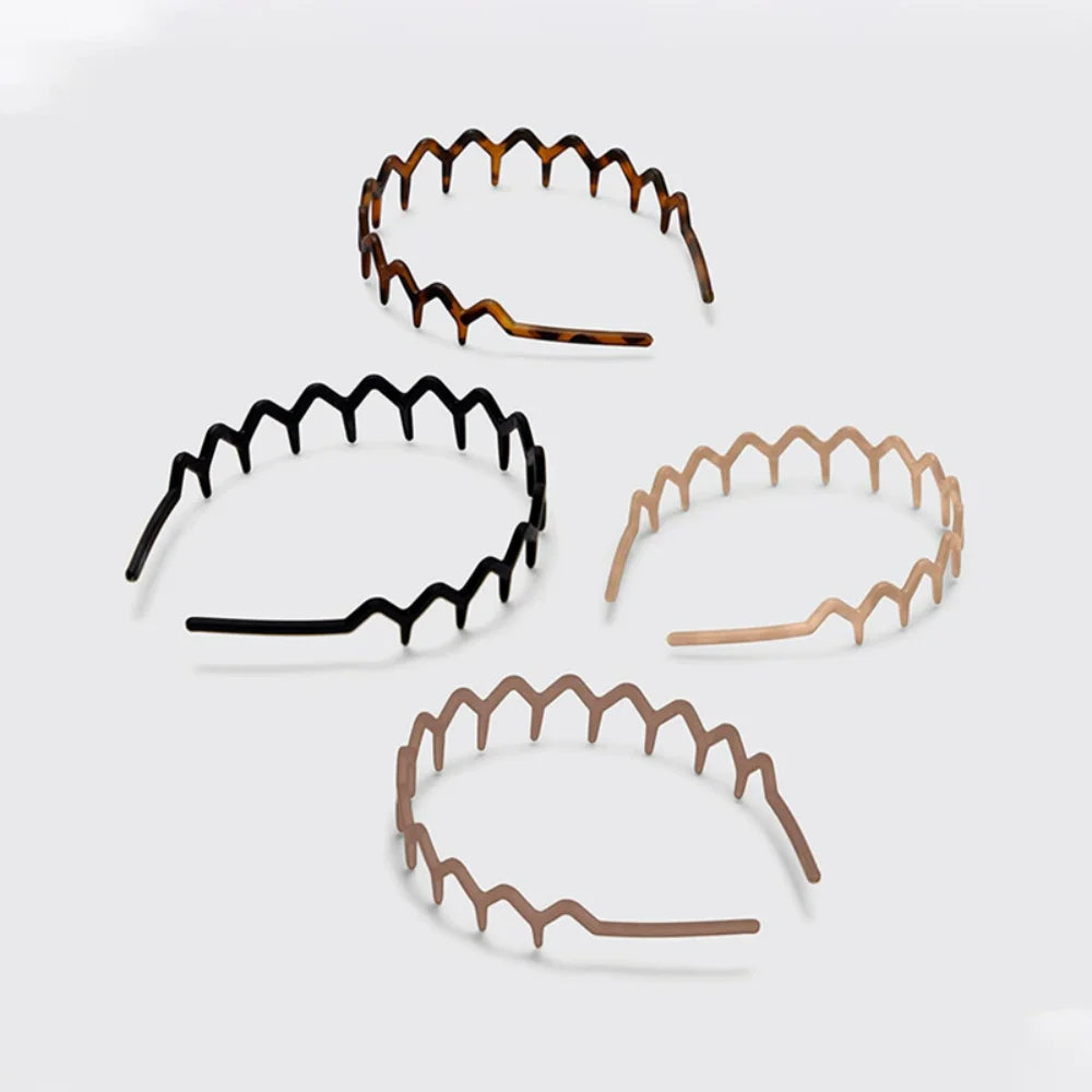 Wave Toothed Non-Slip Headbands, 2 Pack