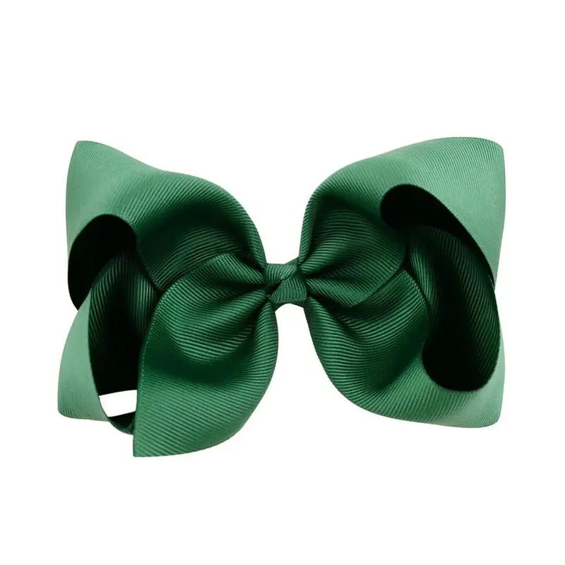 6 Inch Big Grosgrain Ribbon, Solid Color, Hair Bows with Clips. Boutique Headwear Accessories  for Kids