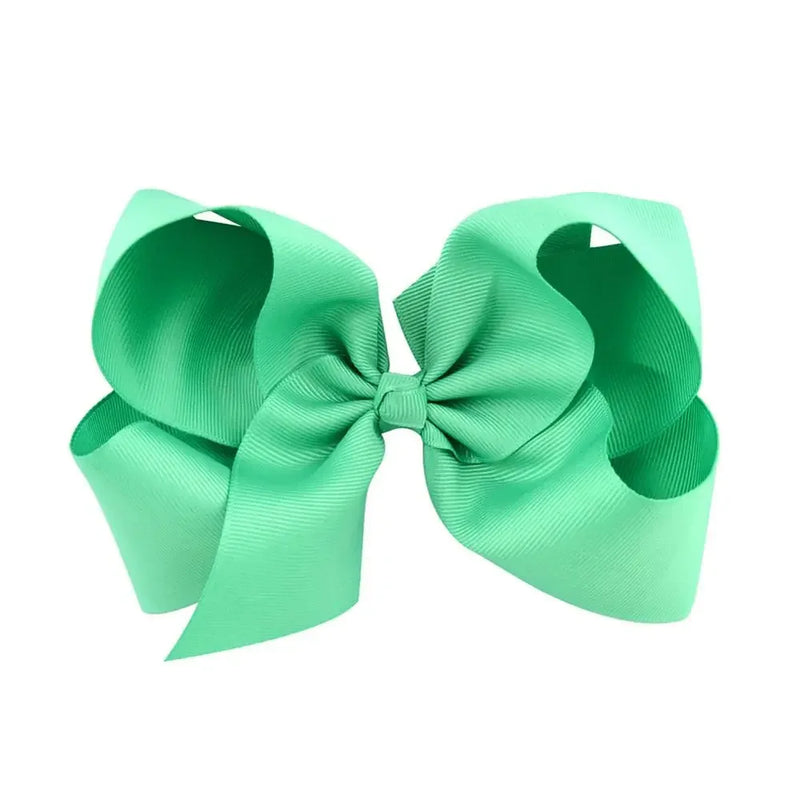 6 Inch Big Grosgrain Ribbon, Solid Color, Hair Bows with Clips. Boutique Headwear Accessories  for Kids