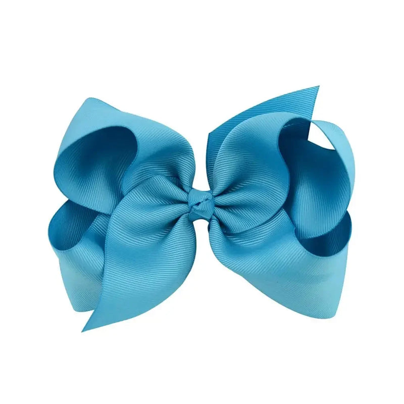 6 Inch Big Grosgrain Ribbon, Solid Color, Hair Bows with Clips. Boutique Headwear Accessories  for Kids