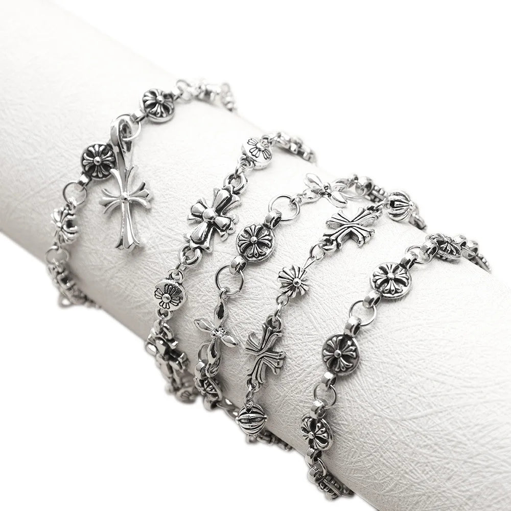 Men's Gothic Cross Link Bracelet