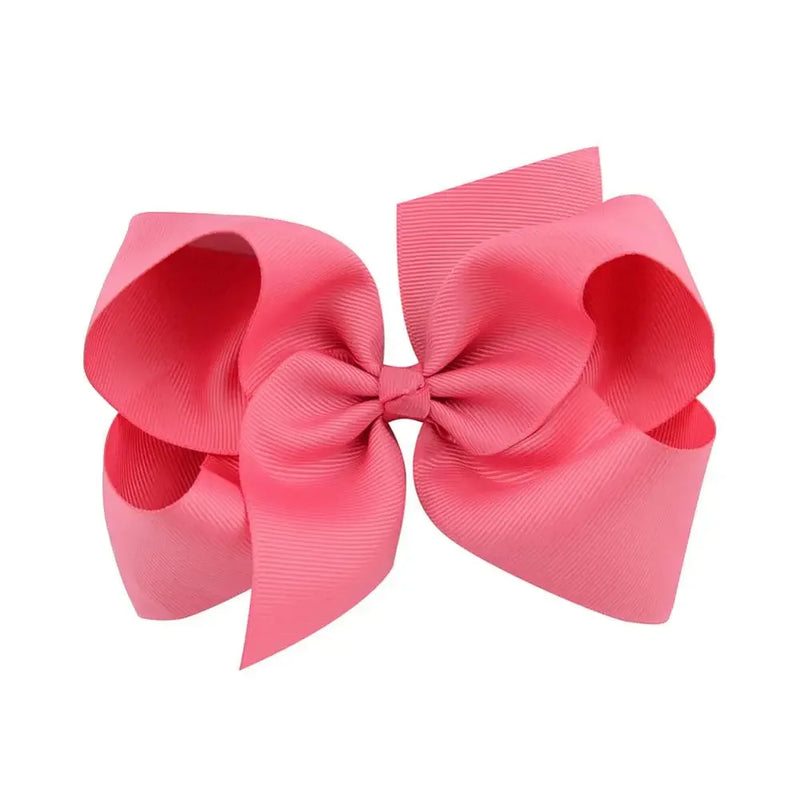 6 Inch Big Grosgrain Ribbon, Solid Color, Hair Bows with Clips. Boutique Headwear Accessories  for Kids