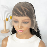 Cornrow Synthetic Braided Wigs 13*6 Lace Front Wig  Knotless Box Braided Wig Partition Design with Curly Hair for African Women Sweet T 52