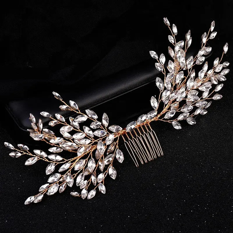 Luxury Crystal Pearl Flower Hair Comb/Headband/Tiara For Women & Girls - Bridal Wedding Hair Accessories/Hair Jewelry-hair accessories-SWEET T 52