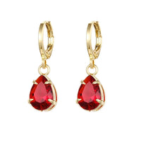 Gold Color Cute Water Drop Earrings For Women & Girls - Zircon Piercing Huggies/Hoop Dangle Earrings-earrings-SWEET T 52