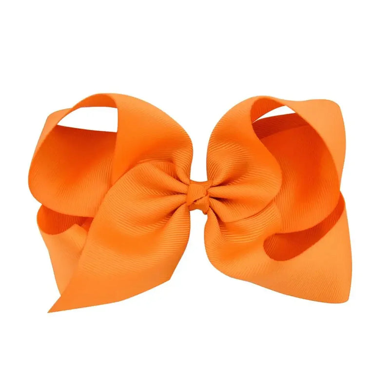 6 Inch Big Grosgrain Ribbon, Solid Color, Hair Bows with Clips. Boutique Headwear Accessories  for Kids