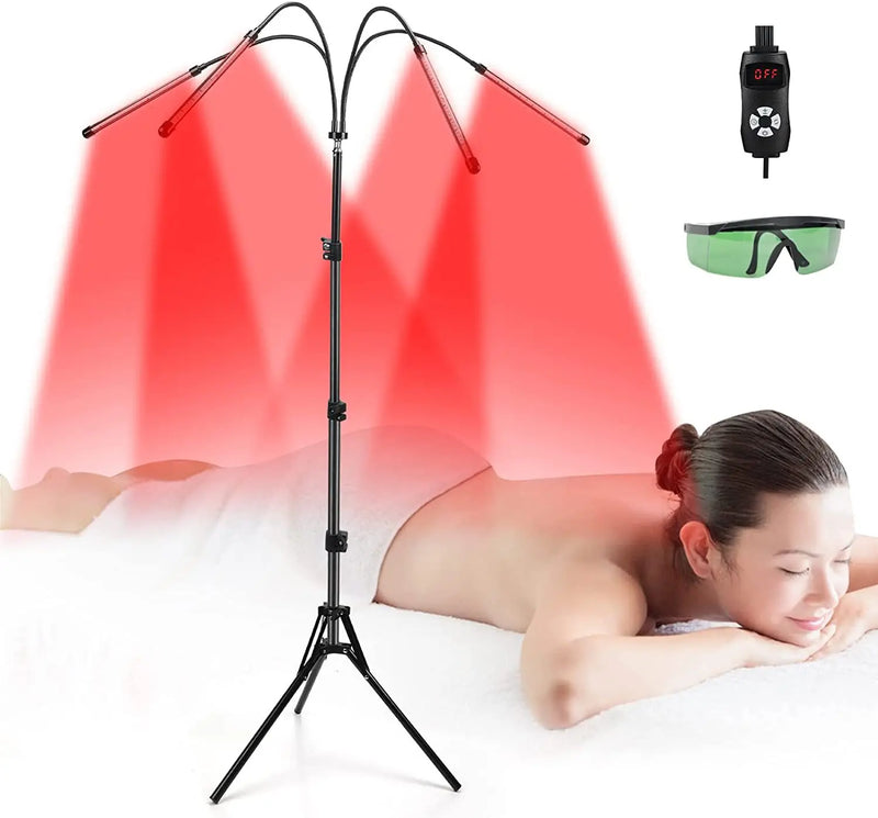 4/5 Head Red Light Therapy with Stand to Promote Metabolism, Weight Loss, Wrinkles, Anti-Aging and Other Bodily Functions