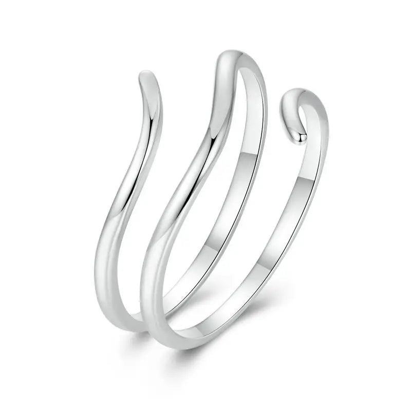 Adjustable Rings - Real 925 Sterling Silver, Stackable, Engagement Zircon Open Size Rings for Women