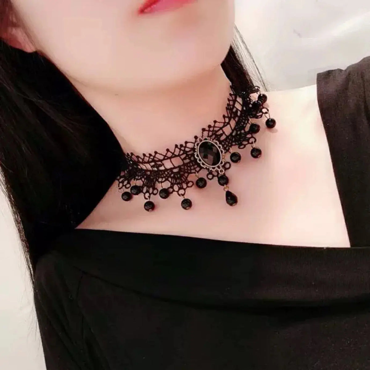 Velvet Fashion Choker Necklace for Women & Girls - Vintage Lace Necklace with Pendants-necklace-SWEET T 52