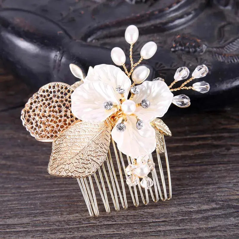 Silver/Gold/Pearl/Rhinestone Hair Accessories, Crystal Bridal Headdress/Hair Combs for Women & Girls-hair accessories-SWEET T 52
