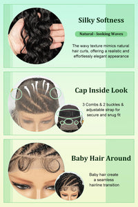 Cornrow Synthetic Braided Wigs 13*6 Lace Front Wig  Knotless Box Braided Wig Partition Design with Curly Hair for African Women Sweet T 52