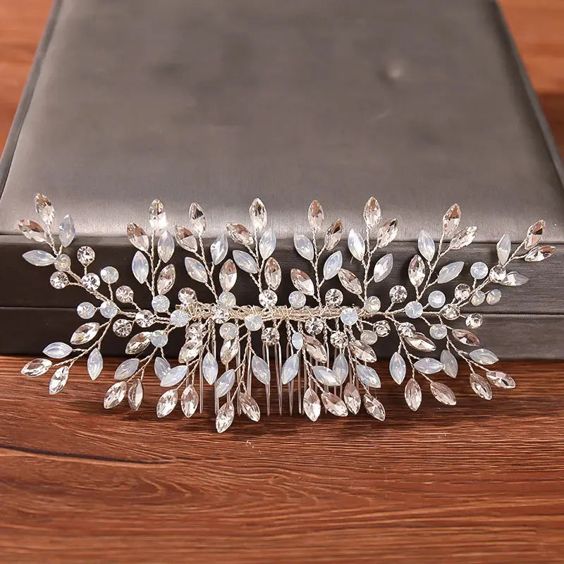 Wedding Hair Combs Bridal Hair Accessories For Women Hair Jewelry Silver Color Pearl Rhinestone Head Jewelry Women Accessories-hair accessories-SWEET T 52