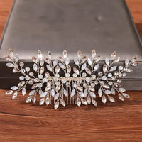 Wedding Hair Combs Bridal Hair Accessories For Women Hair Jewelry Silver Color Pearl Rhinestone Head Jewelry Women Accessories-hair accessories-SWEET T 52