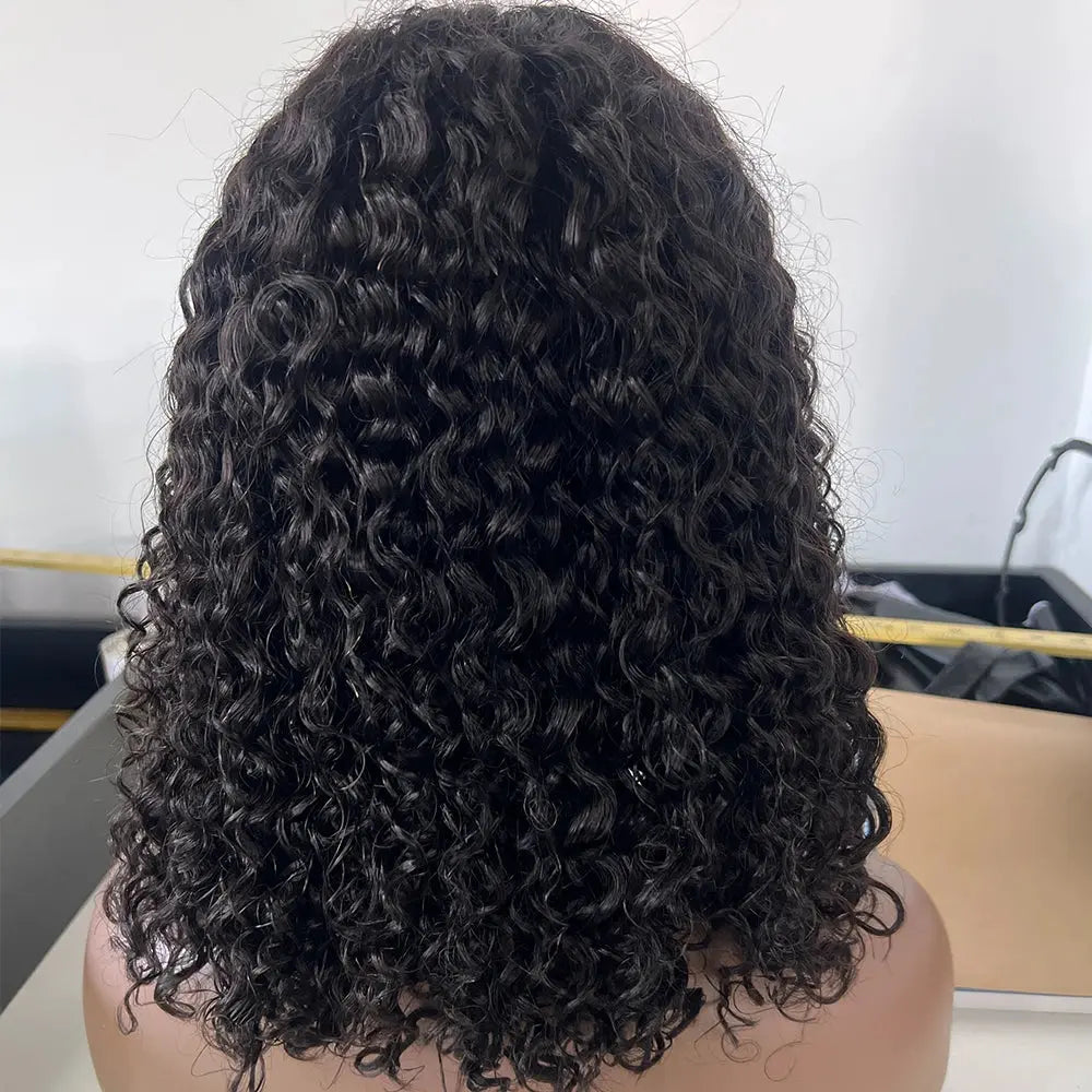 Short Kinky Curly Human Hair Frontal Bob Wigs, 4C Edges, Lace Front Wigs for Women & Girls - SWEET T 52