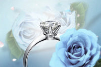 Moissanite Solitaire Ring, Marked 925 Sterling Silver