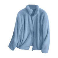 Women's Fluffy Fleece Zip-Up Jacket