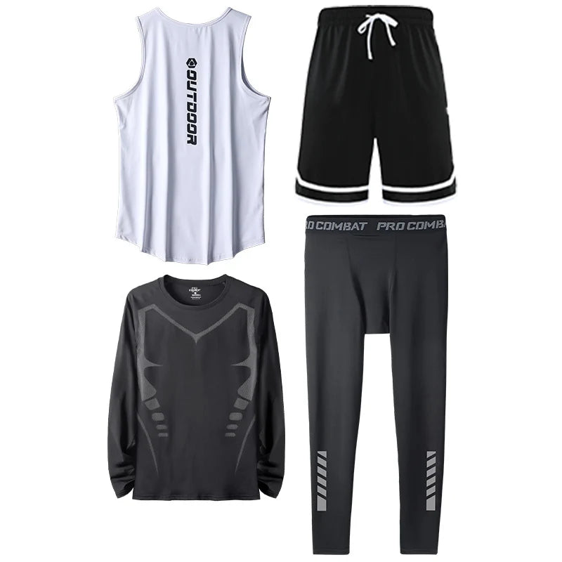 Men's Sportswear Suits, Gym Tights, Training Clothes, Workout, Jogging Sports Set, Quick Dry