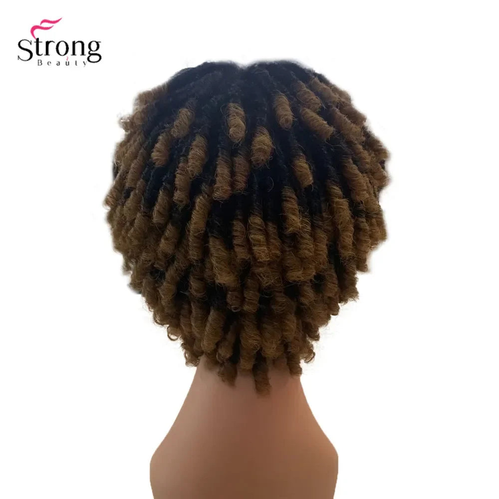 Short Afro Spiral Curly Wig for Women - 50% Human Hair and 50% Synthetic Full Wig Hair