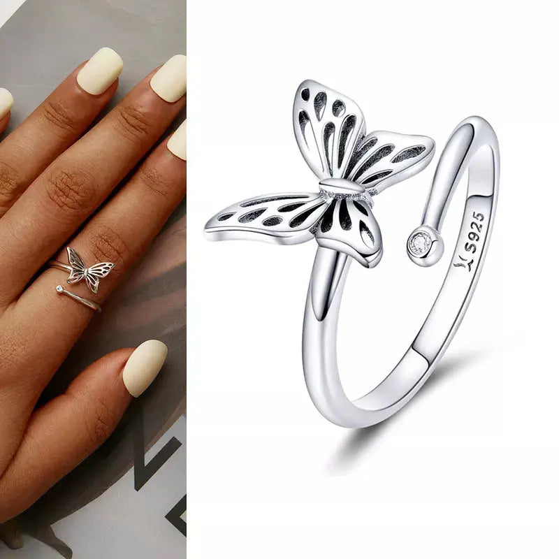 925 Sterling Silver Open Adjustable Rings for Women & Girls. Wedding, Engagement, Anniversary or Gift Rings-ring-SWEET T 52