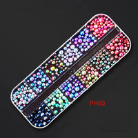 12Gird Box Multi Size AB/Colorful Non-Hotfix Rhinestones Flatback Crystal Diamond Gems 3D Glitter Nail Art Luxurious Decorations SWEET T 52
