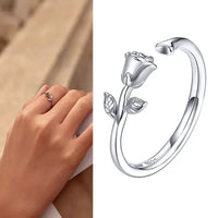 925 Sterling Silver Open Adjustable Rings for Women & Girls. Wedding, Engagement, Anniversary or Gift Rings-ring-SWEET T 52