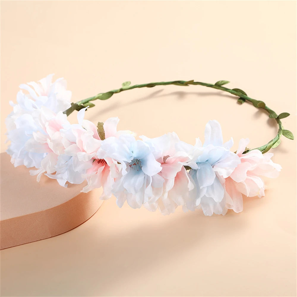 Simulated Flower Wreath/Crown/Festival Headband Hair Accessories for Women & Girls. Headdress/Garland/Wedding Headwear