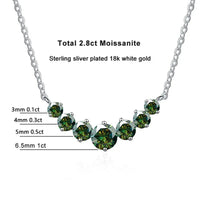 2.8 Carat Moissanite Cluster Necklace, Marked 925 Sterling Silver