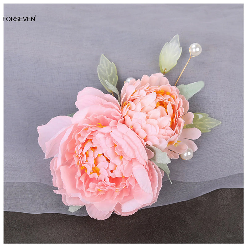 Silk Flower Hairpins/Side Clips, Chinese Style Hair Accessories for Women & Girls. Floral Hairclips, Hanfu Dress