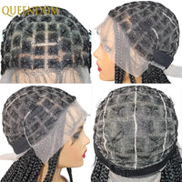 10 Inch Synthetic Short Bob Braided Wigs, Faux Locs, Full Lace with Baby Hair, Cornrow Knotless for Women
