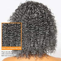 12inch Salt And Pepper Wigs Human Hair HD Grey Lace Front Wig Human Hair Pre Plucked Hairline Deep Curly Salt and Pepper Bog Wig Sweet T 52