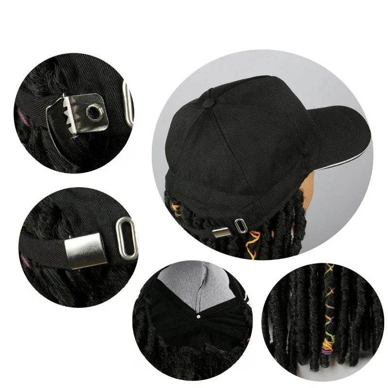 Braided Hip Hop Baseball Cap/Hair Wig with 14 Inch Braiding Hair for Women & Girls