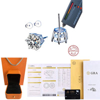 GRA-Certified Moissanite Stud Earrings, Marked 925 Sterling Silver